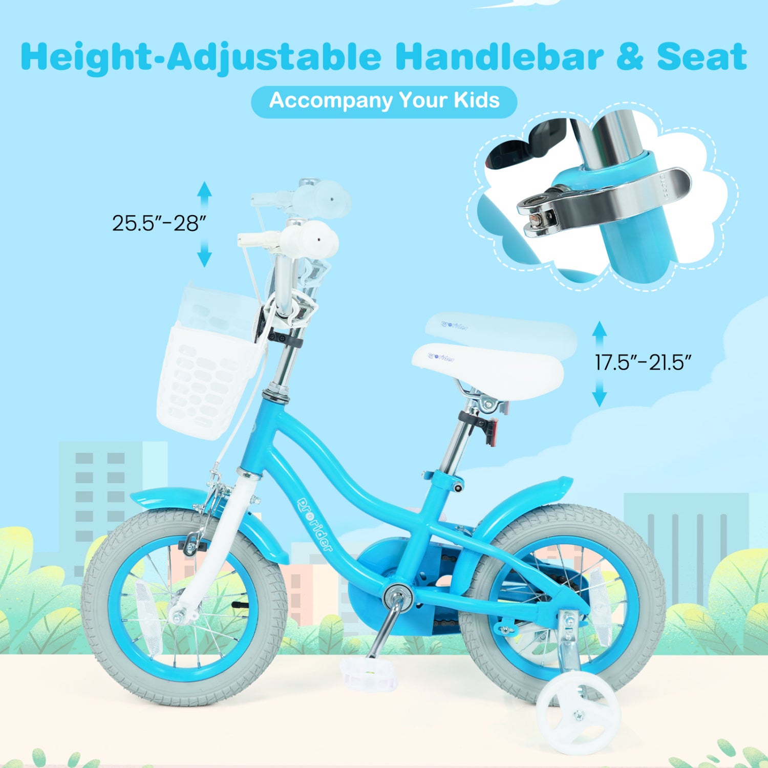 12/14/16/18/20 Inch Kids Bike with Dual Brakes and Adjustable Seat-12 Inch, Blue Kids Bike at Gallery Canada
