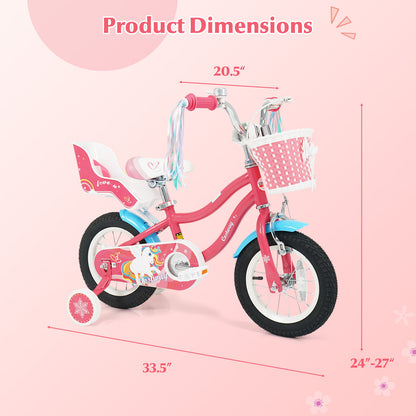 12 Inch Girls Bike For 3-8 Years Old, Pink Kids Bike at Gallery Canada