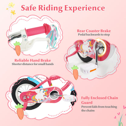 12 Inch Girls Bike For 3-8 Years Old, Pink Kids Bike at Gallery Canada