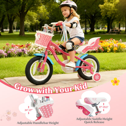 12 Inch Girls Bike For 3-8 Years Old, Pink Kids Bike at Gallery Canada