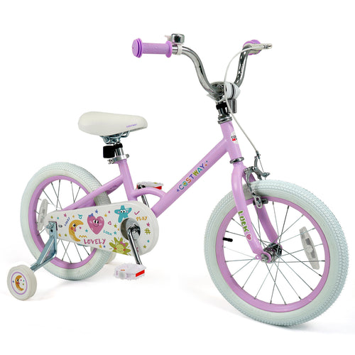 12/14/16/18 Inch Kids Bike Adjustable for 3-8 Years Old Children Purple - Stars & Moon-16 inch, Purple