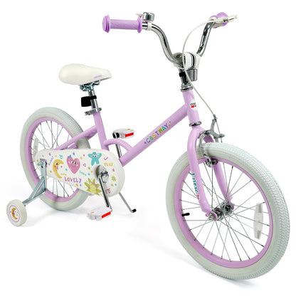 12/14/16/18 Inch Kids Bike Adjustable for 3-8 Years Old Children Purple - Stars & Moon-18 inches, Purple Kids Bike at Gallery Canada