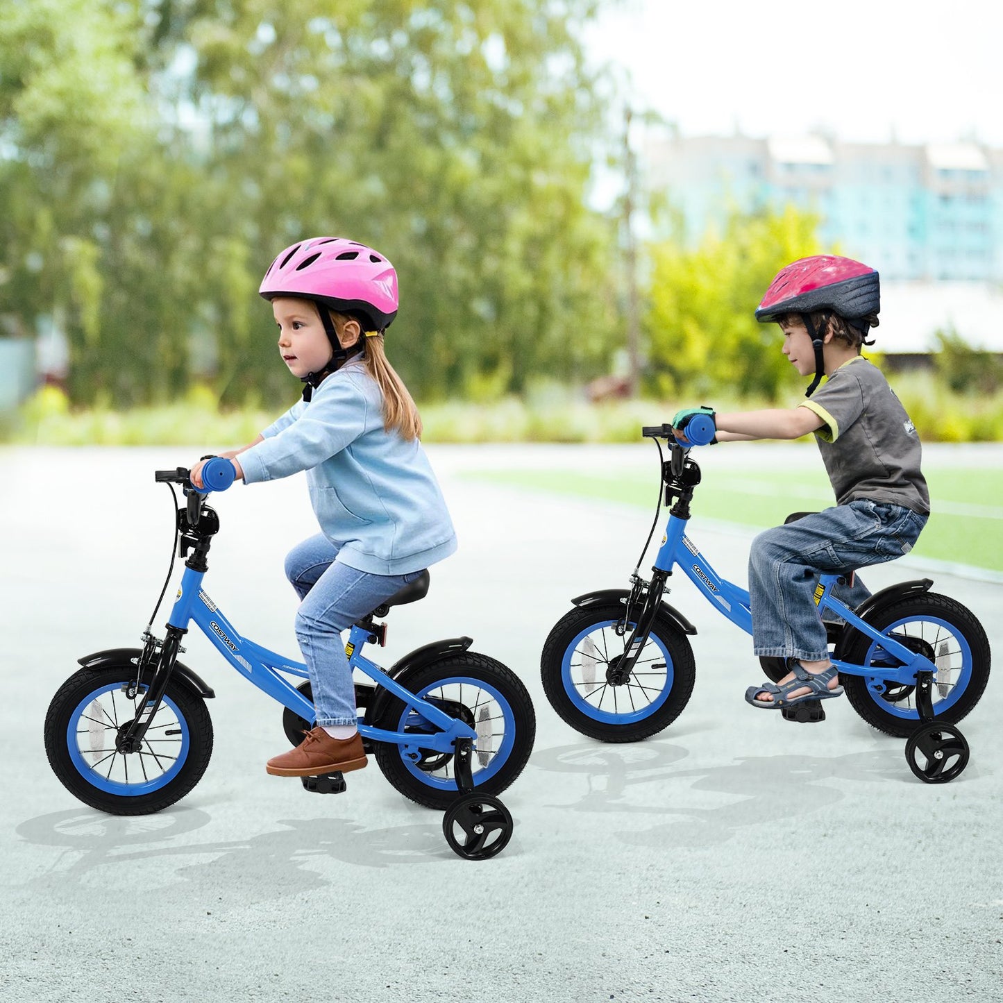12/14/16/18 Inches Kids Bike with Removable Training Wheels and Adjustable Seatfor 3-8 Years Old Navy-12 inches, Navy Kids Bike at Gallery Canada
