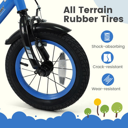 12/14/16/18 Inches Kids Bike with Removable Training Wheels and Adjustable Seatfor 3-8 Years Old Navy-12 inches, Navy Kids Bike at Gallery Canada