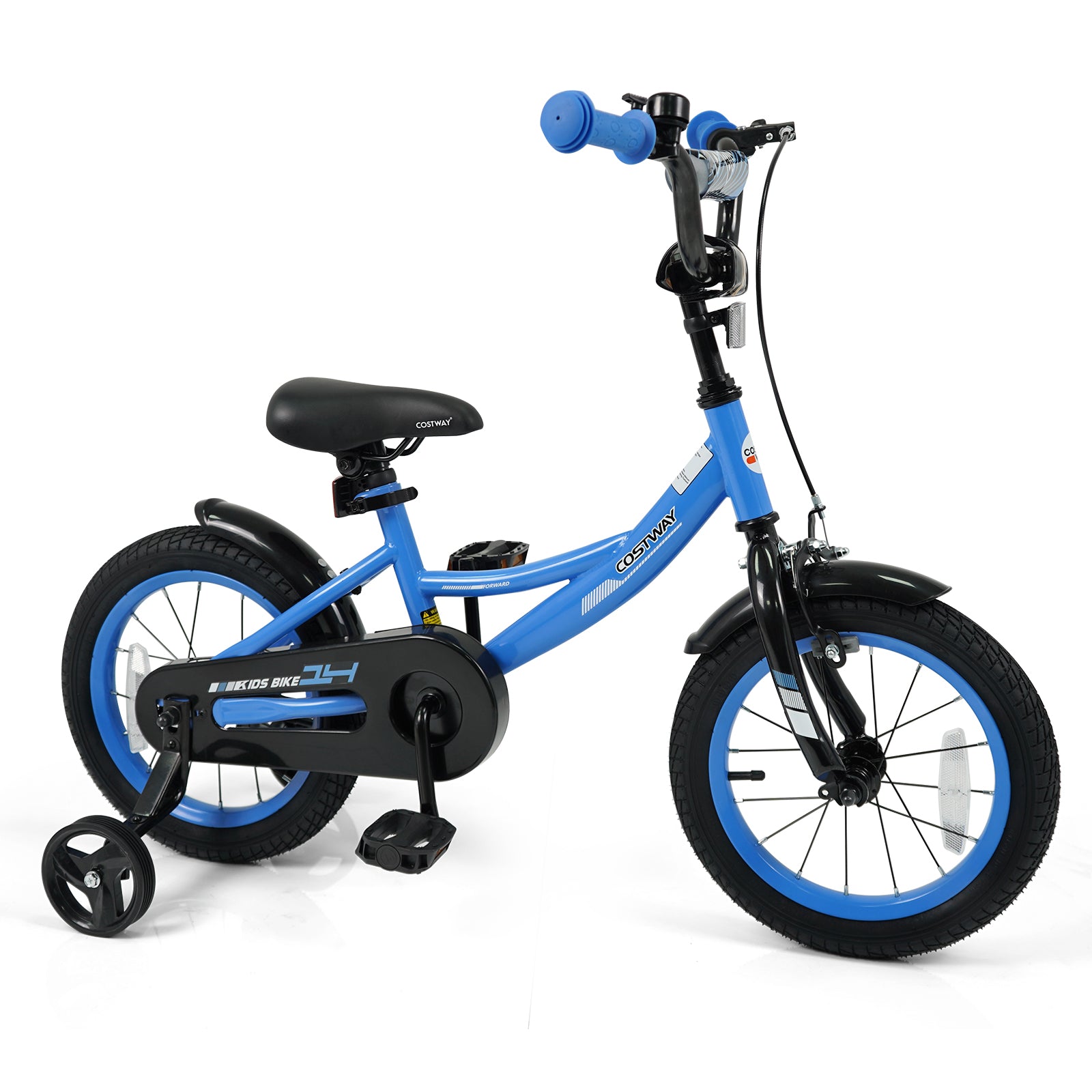 Kids Bike, 14 Inches, Removable Training Wheels, Adjustable Seat, Navy Kids Bike at Gallery Canada