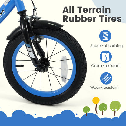 12/14/16/18 Inches Kids Bike with Removable Training Wheels and Adjustable Seatfor 3-8 Years Old Navy-14 inches, Navy Kids Bike at Gallery Canada