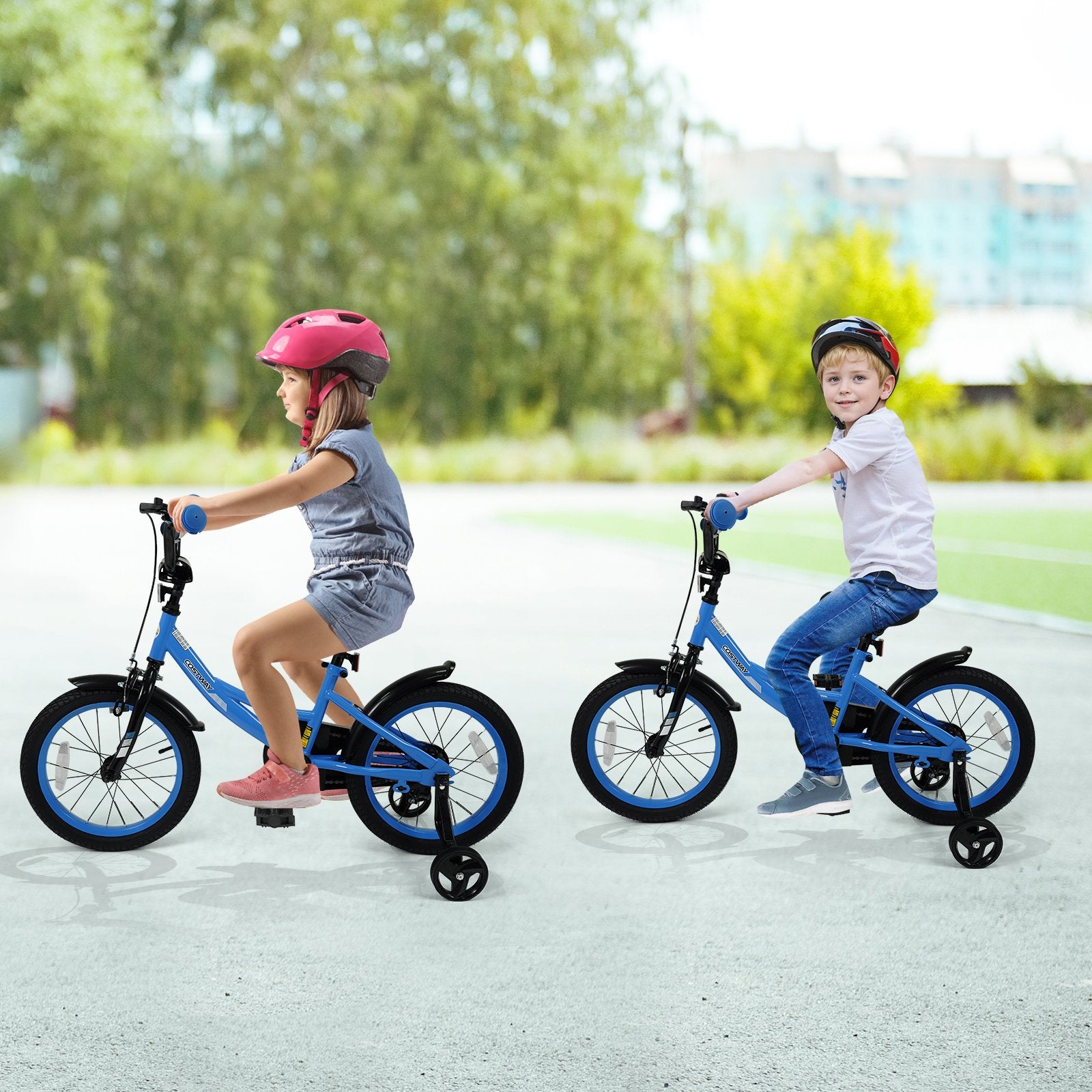 12/14/16/18 Inches Kids Bike with Removable Training Wheels and Adjustable Seatfor 3-8 Years Old Navy-16 inches, Navy Kids Bike at Gallery Canada