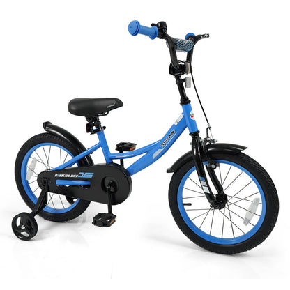 Kids Bike, 16 Inches, Removable Training Wheels, Adjustable Seat, Navy Kids Bike at Gallery Canada