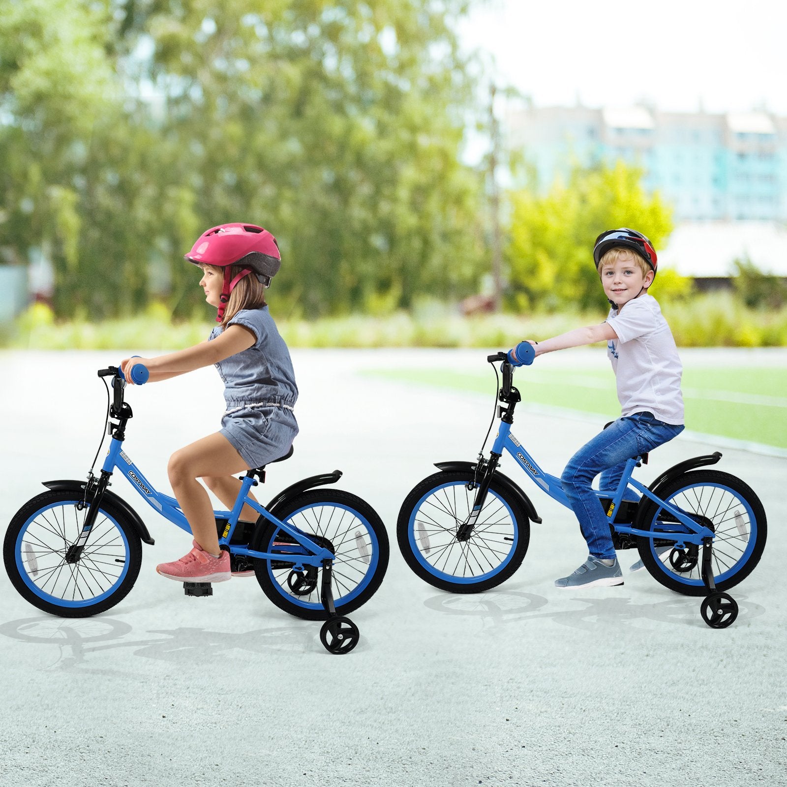 12/14/16/18 Inches Kids Bike with Removable Training Wheels and Adjustable Seatfor 3-8 Years Old Navy-18 inches, Navy Kids Bike at Gallery Canada
