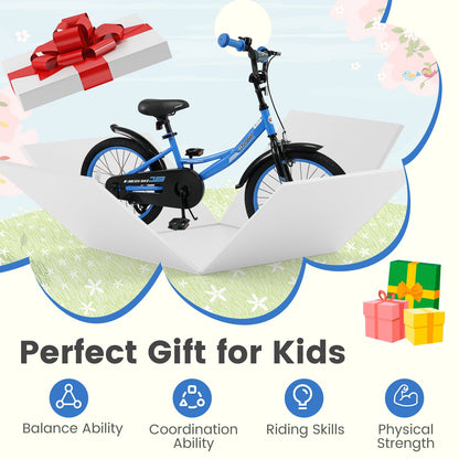 12/14/16/18 Inches Kids Bike with Removable Training Wheels and Adjustable Seatfor 3-8 Years Old Navy-18 inches, Navy Kids Bike at Gallery Canada