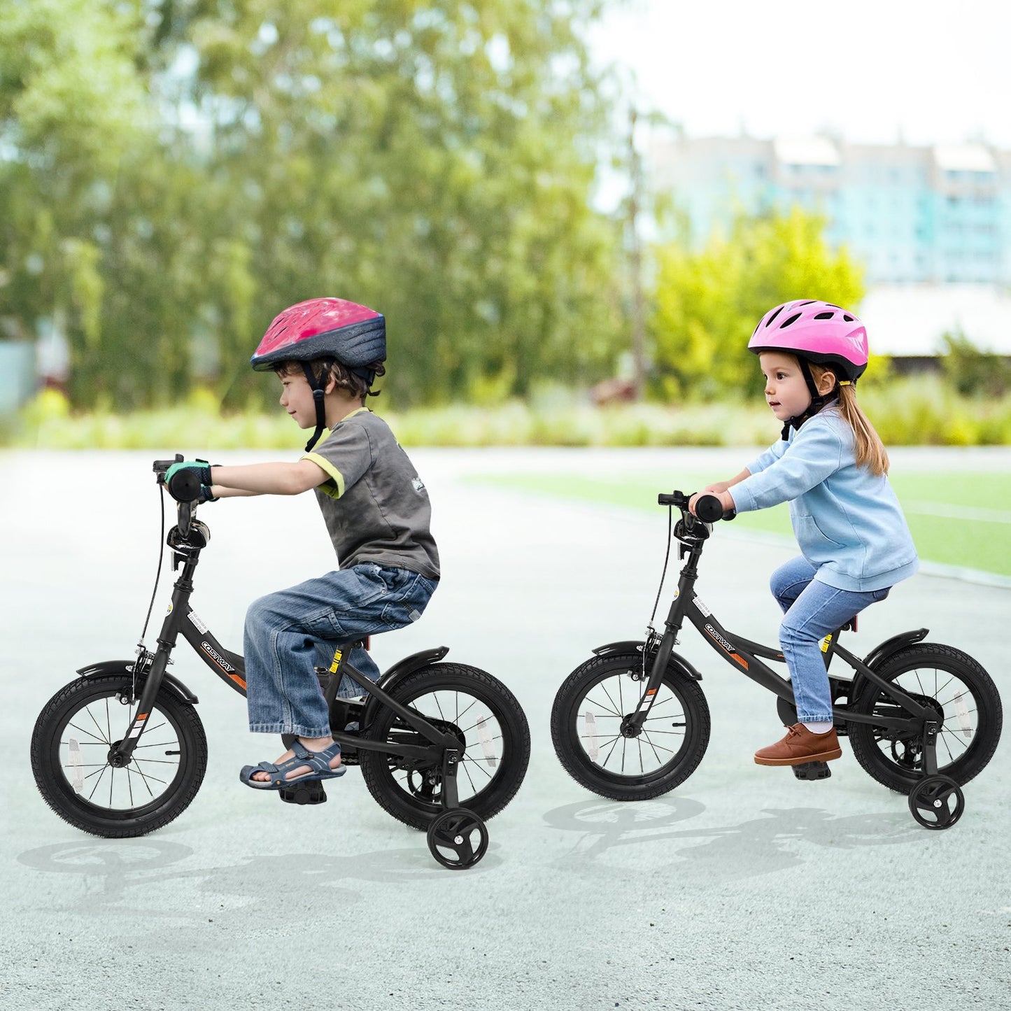 12/14/16/18 Inches Kids Bike with Removable Training Wheels and Adjustable Seatfor 3-8 Years Old Black-14 inches, Black Kids Bike at Gallery Canada
