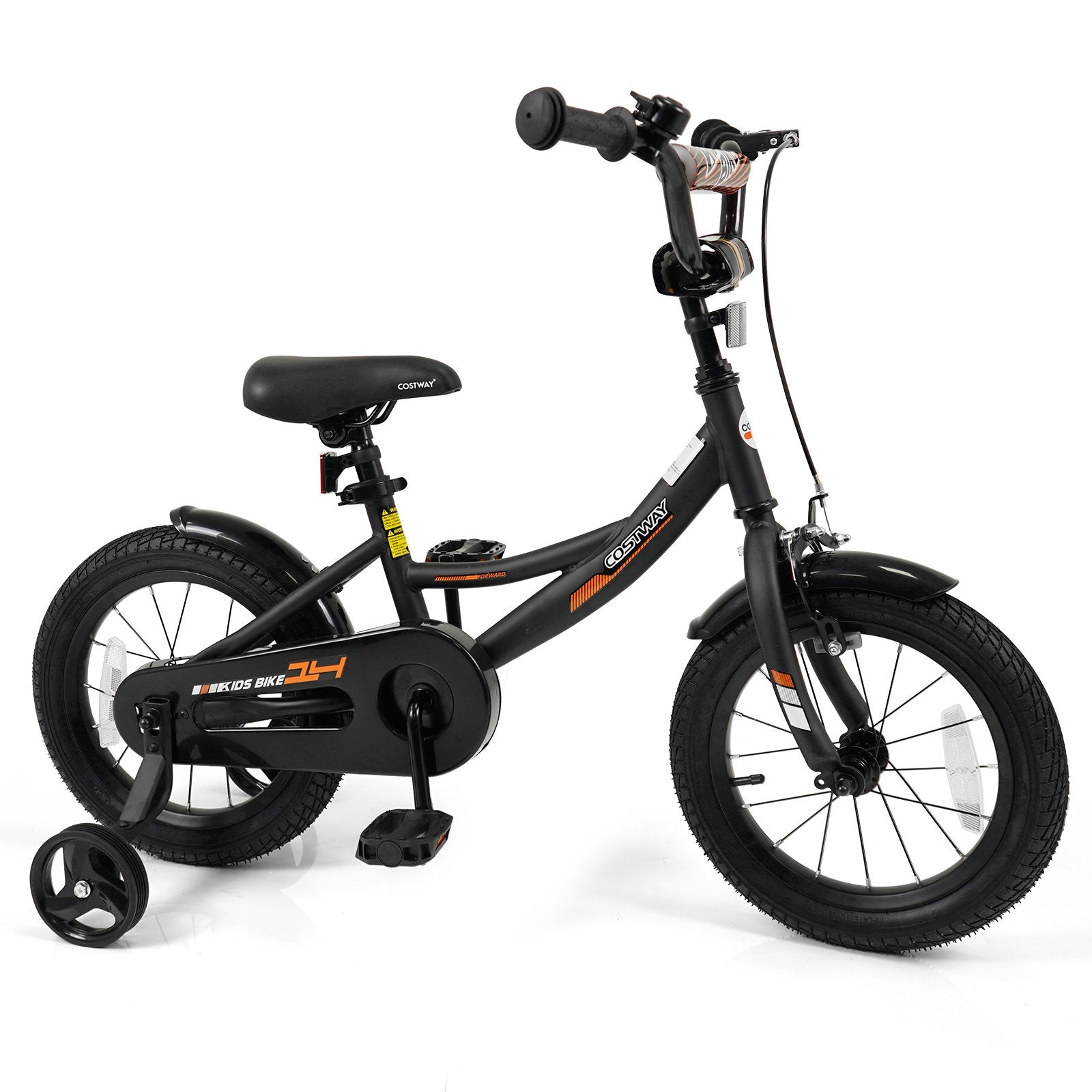 12/14/16/18 Inches Kids Bike with Removable Training Wheels and Adjustable Seatfor 3-8 Years Old Black-14 inches, Black Kids Bike Black at Gallery Canada