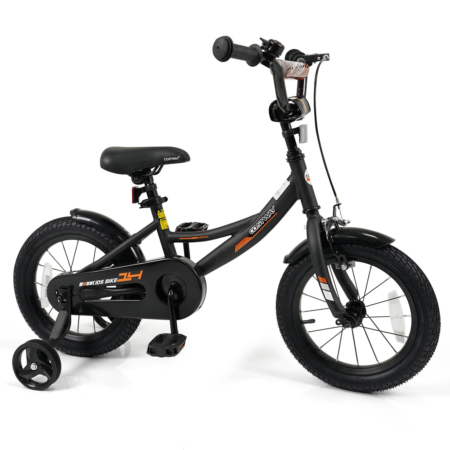 14 Inch Kids Bike, Removable Training Wheels, Adjustable Seat, Black Kids Bike at Gallery Canada