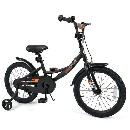 12/14/16/18 Inches Kids Bike with Removable Training Wheels and Adjustable Seatfor 3-8 Years Old Black-18 inches, Black Kids Bike Black at Gallery Canada