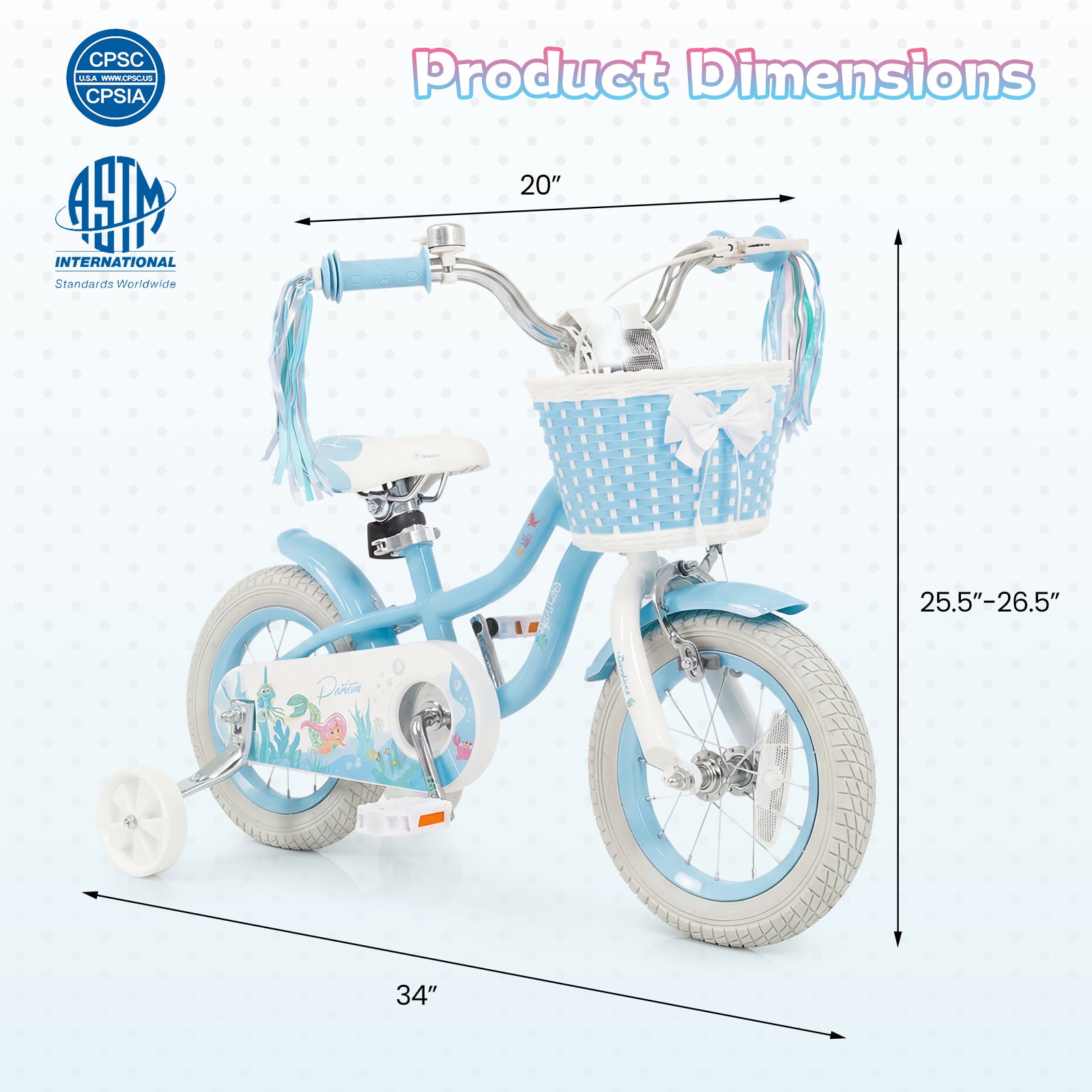 Kids Bike, 12 Inch, Adjustable With Basket And Streamers, Blue Kids Bike at Gallery Canada