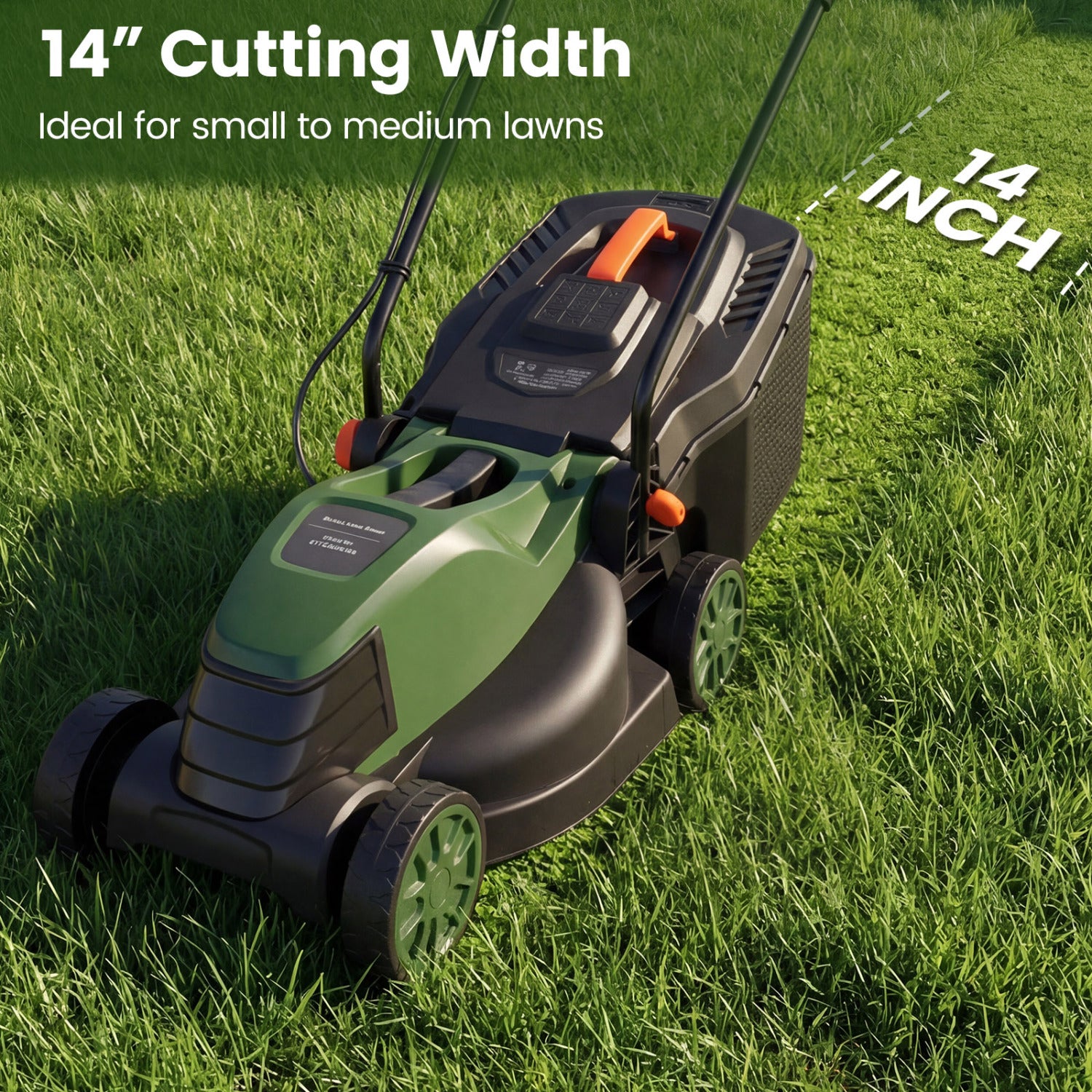 12-Amp 13.5 Inch Adjustable Electric Corded Lawn Mower, Green Lawn Care Tools at Gallery Canada