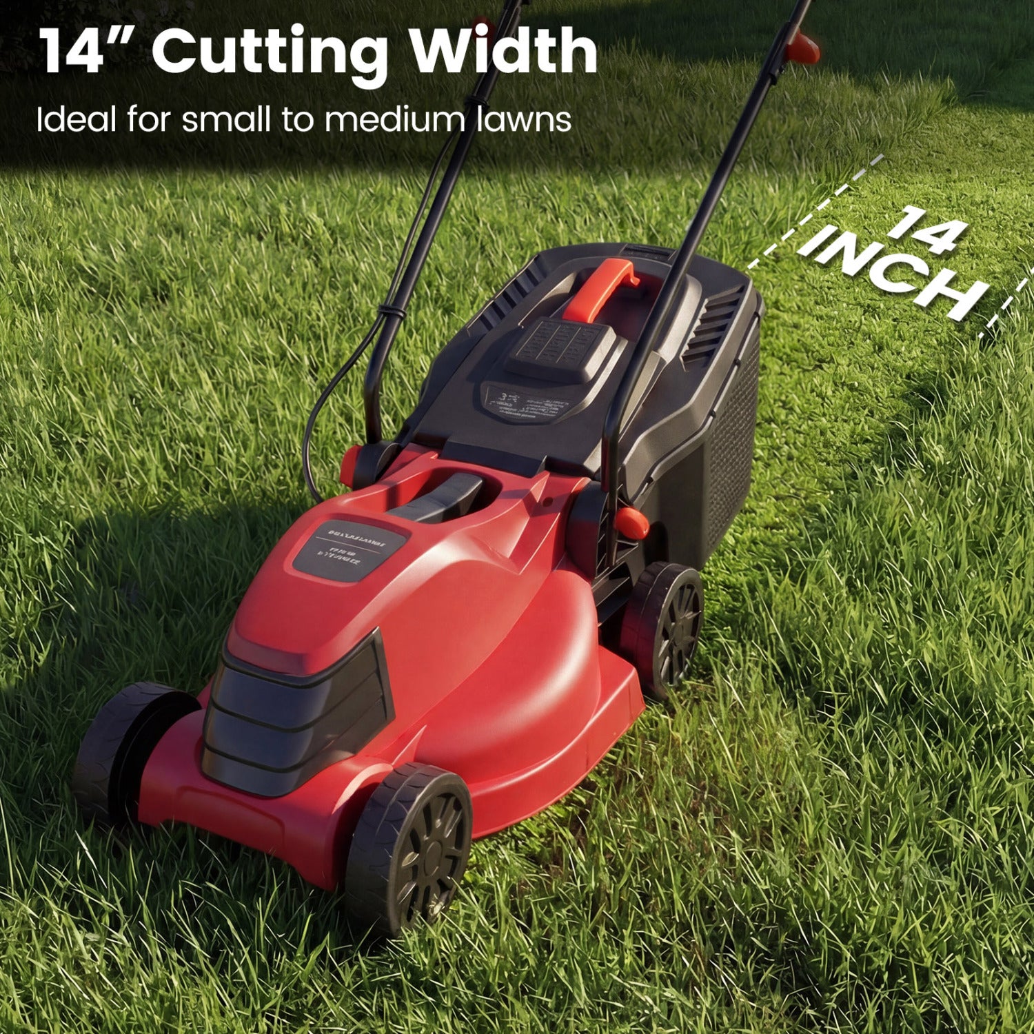 12-Amp 13.5 Inch Adjustable Electric Corded Lawn Mower, Red Lawn Care Tools at Gallery Canada