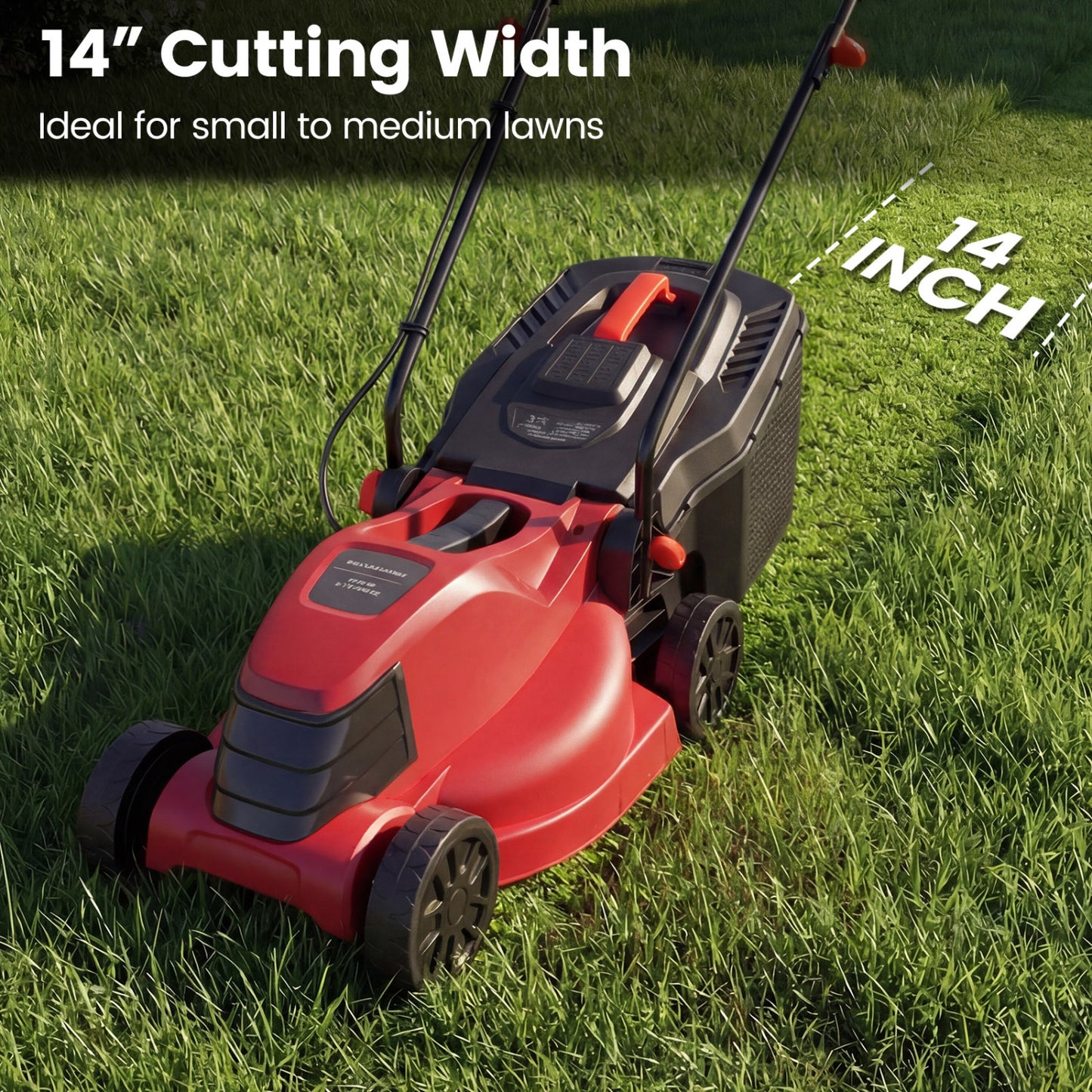 12-Amp 13.5 Inch Adjustable Electric Corded Lawn Mower, Red Lawn Care Tools at Gallery Canada