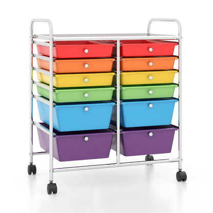 12 Drawers Rolling Cart, Scrapbook Paper Organizer Bins, Multicolor File Cabinets at Gallery Canada