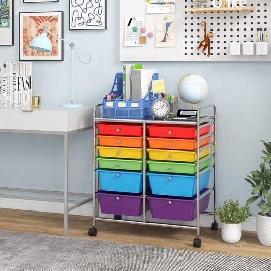 12 Drawers Rolling Cart, Scrapbook Paper Organizer Bins, Multicolor File Cabinets Multicolor at Gallery Canada