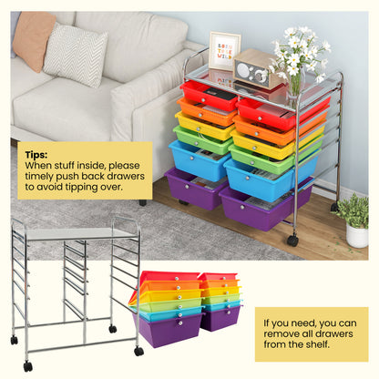 12 Drawers Rolling Cart, Scrapbook Paper Organizer Bins, Multicolor File Cabinets at Gallery Canada