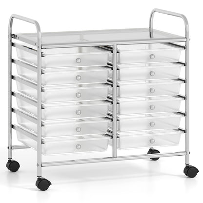 12 Drawers Rolling Storage Cart, Transparent File Cabinets at Gallery Canada