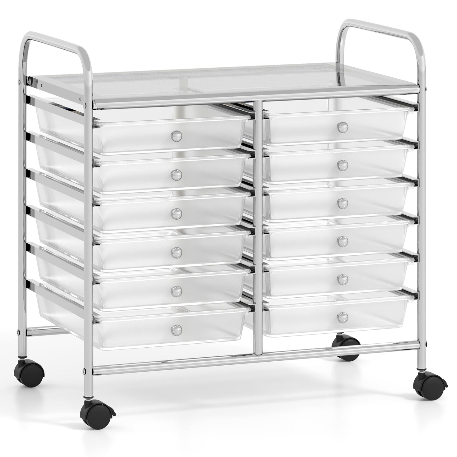 12 Drawers Rolling Storage Cart, Transparent File Cabinets Transparent at Gallery Canada