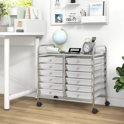 12 Drawers Rolling Storage Cart, Transparent File Cabinets at Gallery Canada