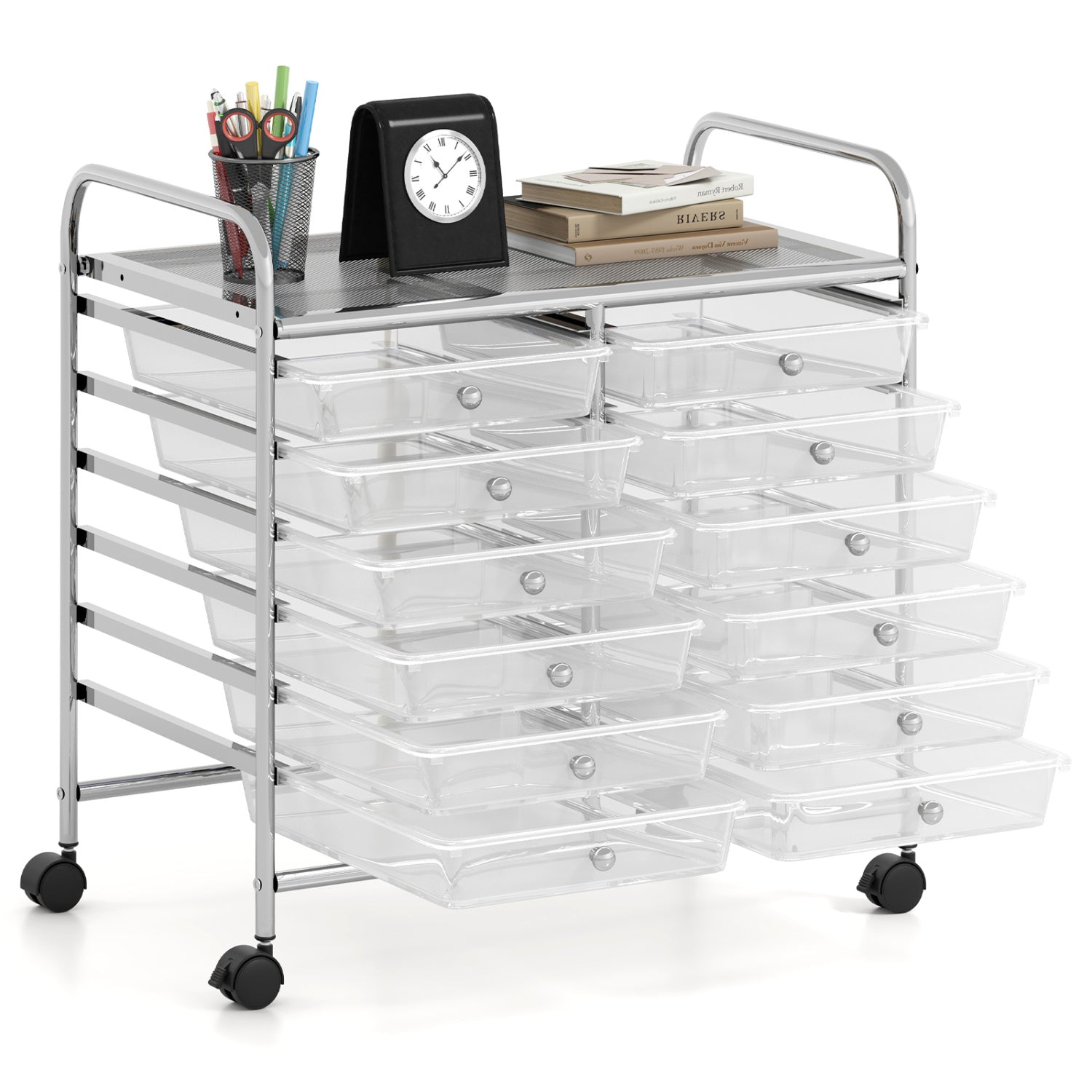 12 Drawers Rolling Storage Cart, Transparent File Cabinets at Gallery Canada