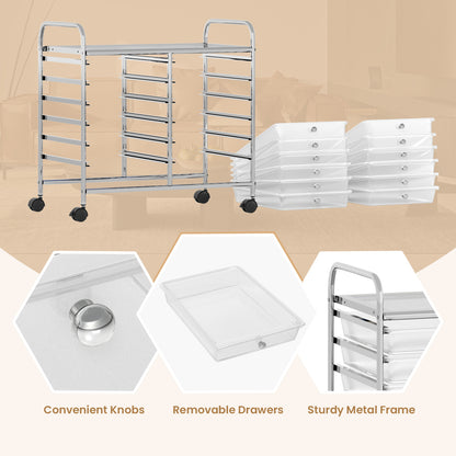 12 Drawers Rolling Storage Cart, Transparent File Cabinets at Gallery Canada