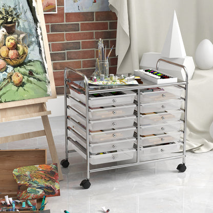 12 Drawers Rolling Storage Cart, Transparent File Cabinets at Gallery Canada