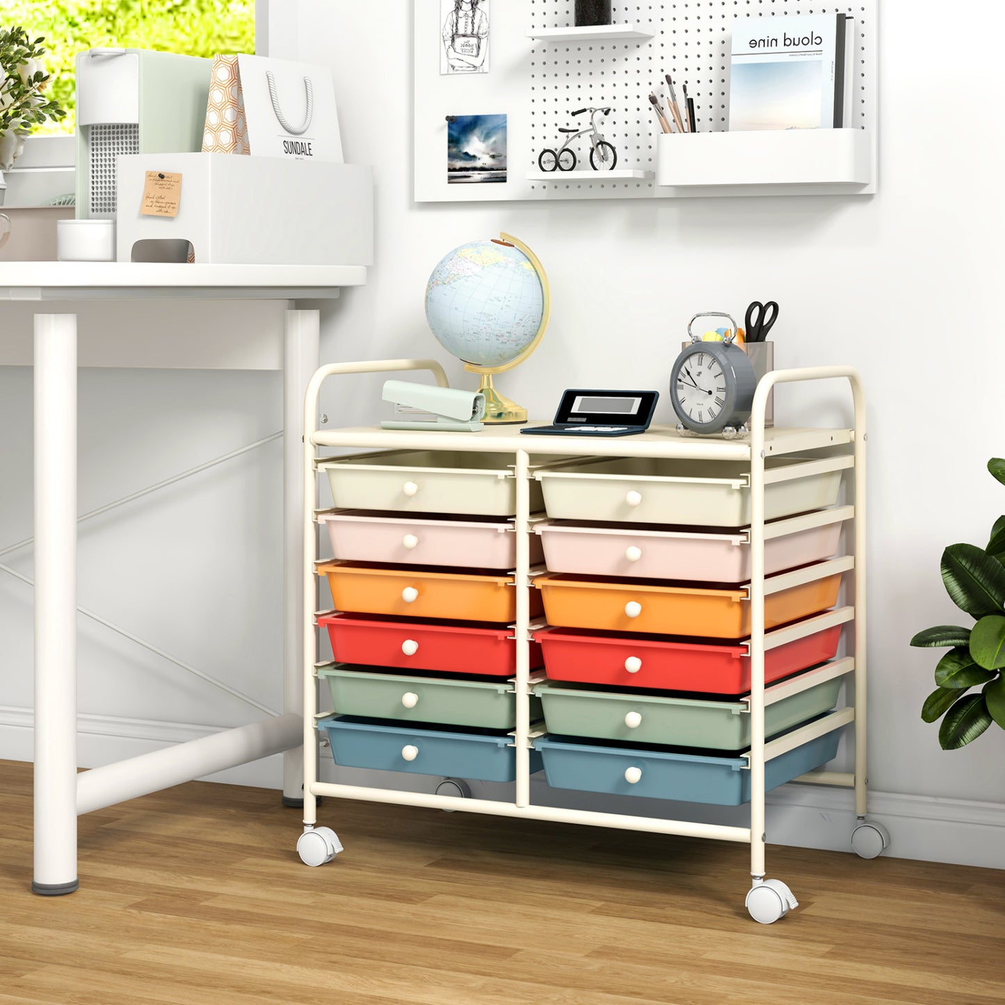 12 Drawer Rolling Storage Cart, Macaron File Cabinets at Gallery Canada