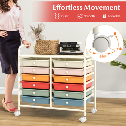 12 Drawer Rolling Storage Cart, Macaron File Cabinets at Gallery Canada