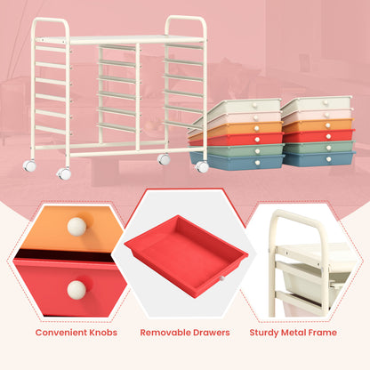 12 Drawer Rolling Storage Cart, Macaron File Cabinets at Gallery Canada