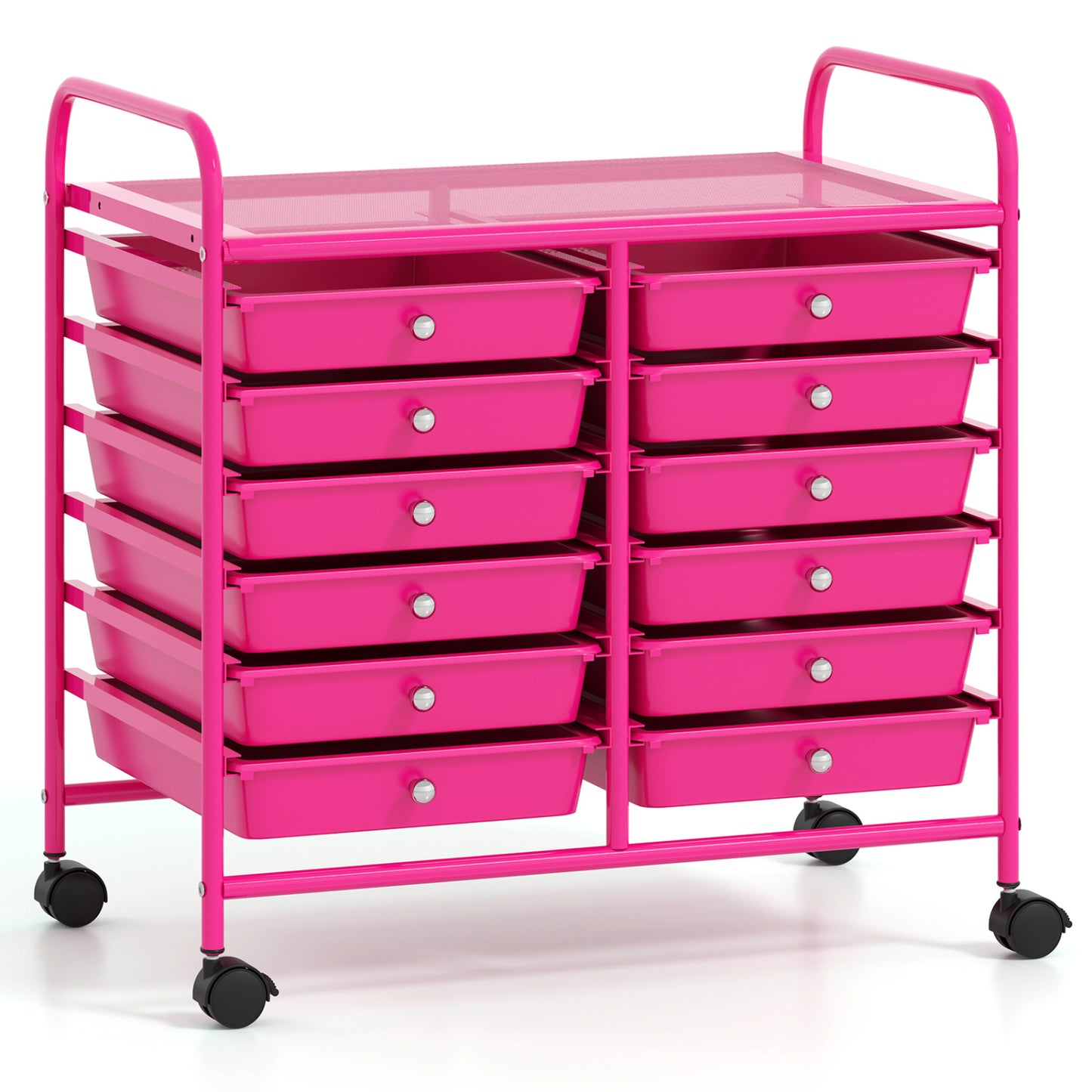 12 Drawer Rolling Storage Cart, Hot Pink File Cabinets at Gallery Canada