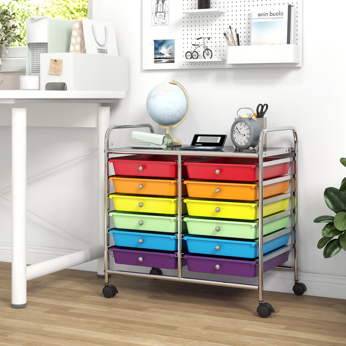 12 Drawer Rolling Storage Cart, Multicolor File Cabinets at Gallery Canada