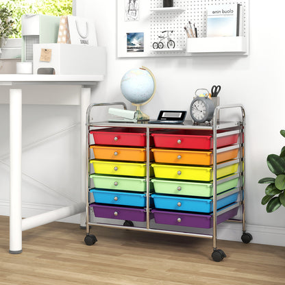12 Drawer Rolling Storage Cart, Multicolor File Cabinets at Gallery Canada