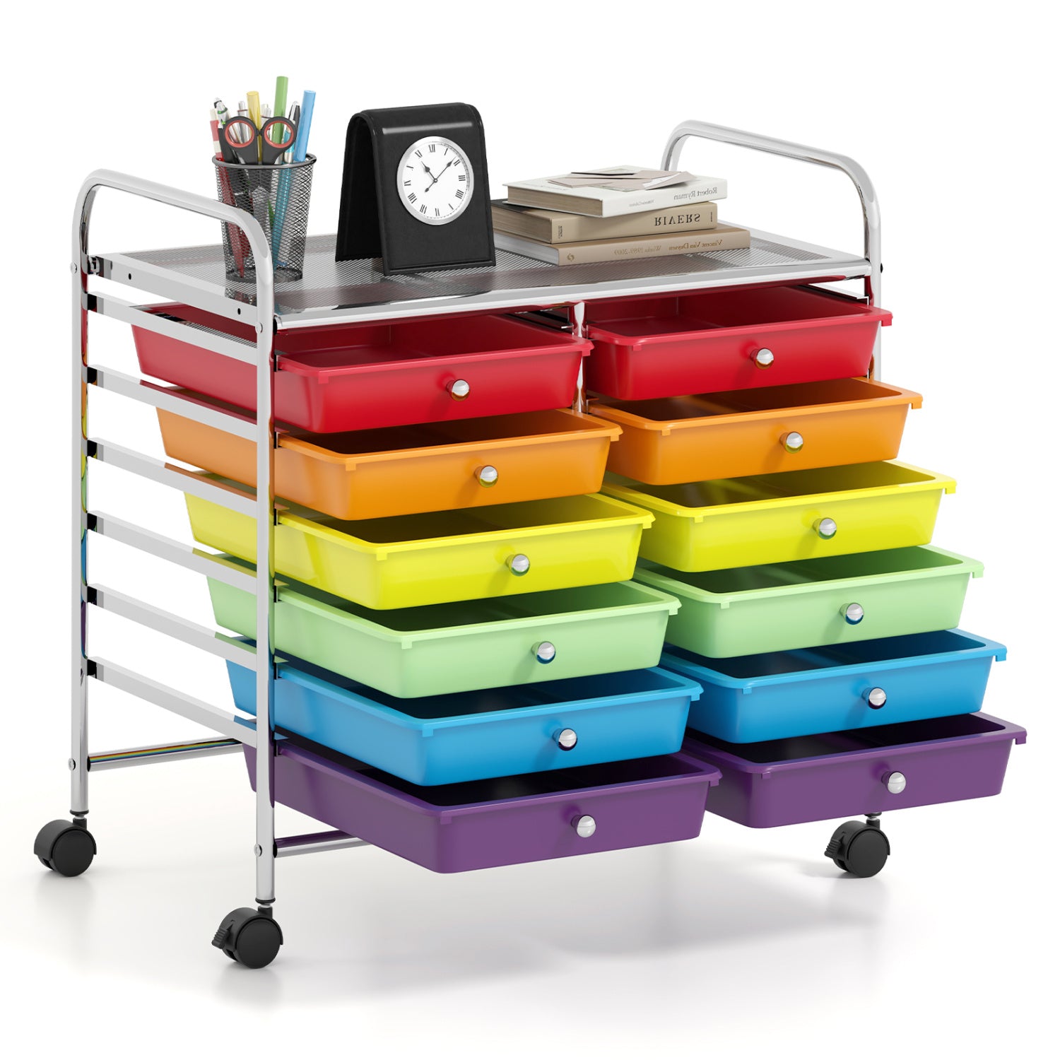 12 Drawer Rolling Storage Cart, Multicolor File Cabinets at Gallery Canada