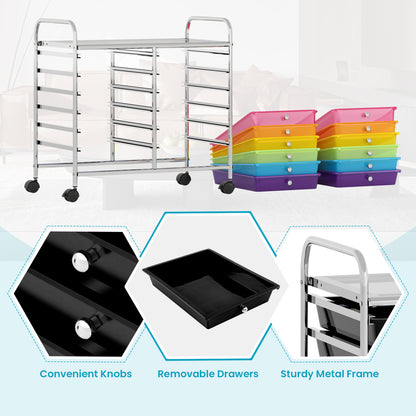 12 Drawers Rolling Storage Cart, Multicolor, Transparent File Cabinets at Gallery Canada