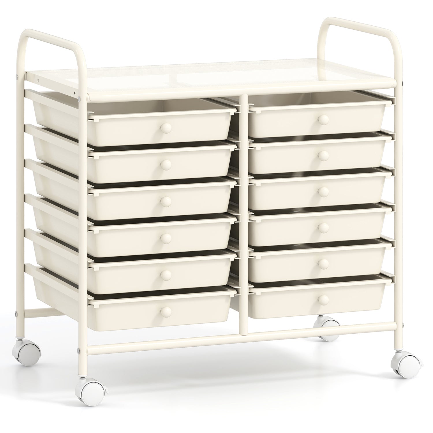 12 Drawers Rolling Storage Cart, White File Cabinets at Gallery Canada