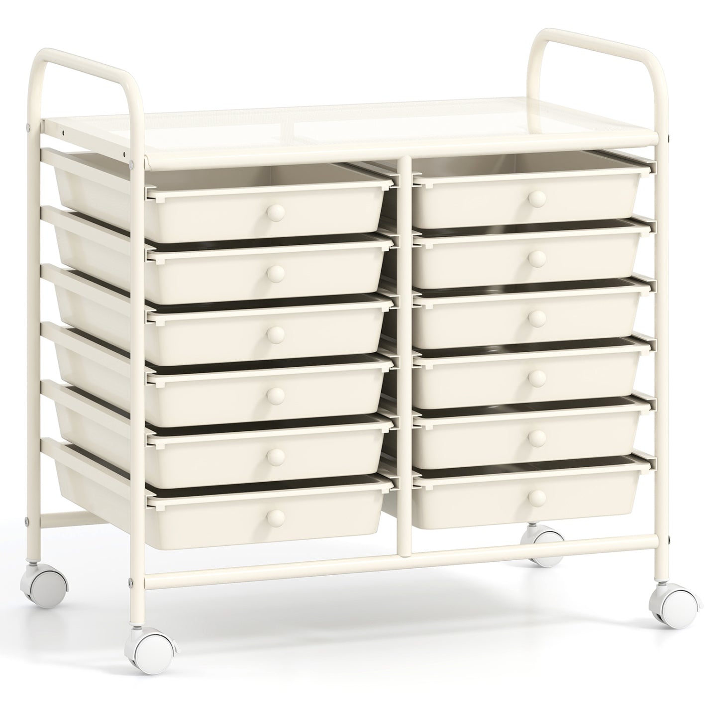 12 Drawers Rolling Storage Cart, White File Cabinets White at Gallery Canada