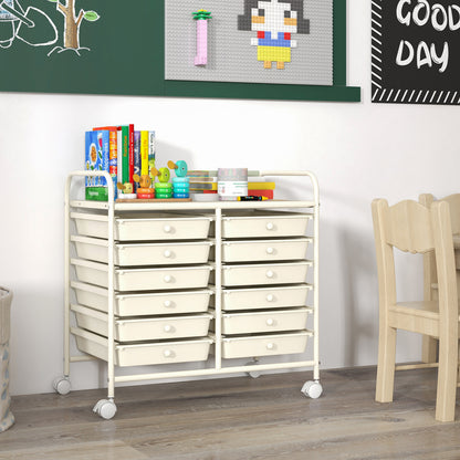 12 Drawers Rolling Storage Cart, White File Cabinets at Gallery Canada