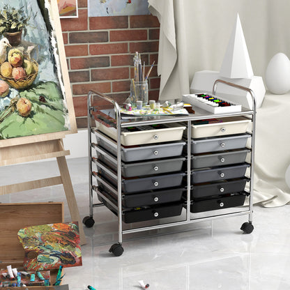 12 Drawer Rolling Storage Cart, Gradient, Gray File Cabinets at Gallery Canada