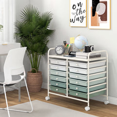 12 Drawers Rolling Storage Cart, Green Gradient File Cabinets Green Gradient at Gallery Canada