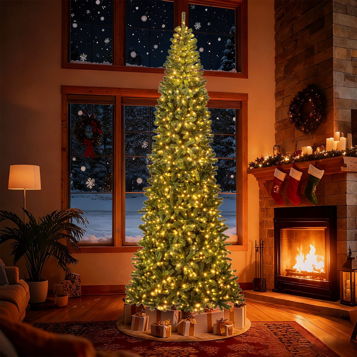 12 FT Prelit Artificial Christmas Tree, 2536 PVC Branch Tips, Green Christmas Tree at Gallery Canada