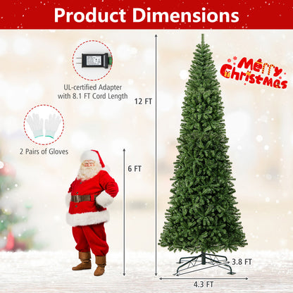 12 FT Prelit Artificial Christmas Tree, 2536 PVC Branch Tips, Green Christmas Tree at Gallery Canada