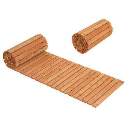 12 Ft Wooden Garden Pathway, 22 Inches Wide, Outdoor Walkway, Set of 2 Decorative Fencing & Flooring Brown/Natural at Gallery Canada