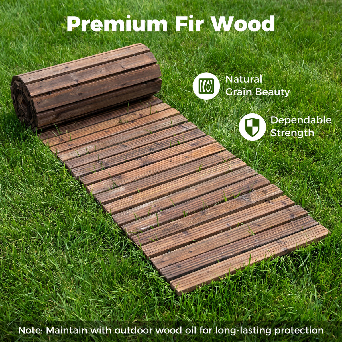 12 Ft Wooden Garden Pathway, 22 in Wide, Brown Decorative Fencing & Flooring at Gallery Canada