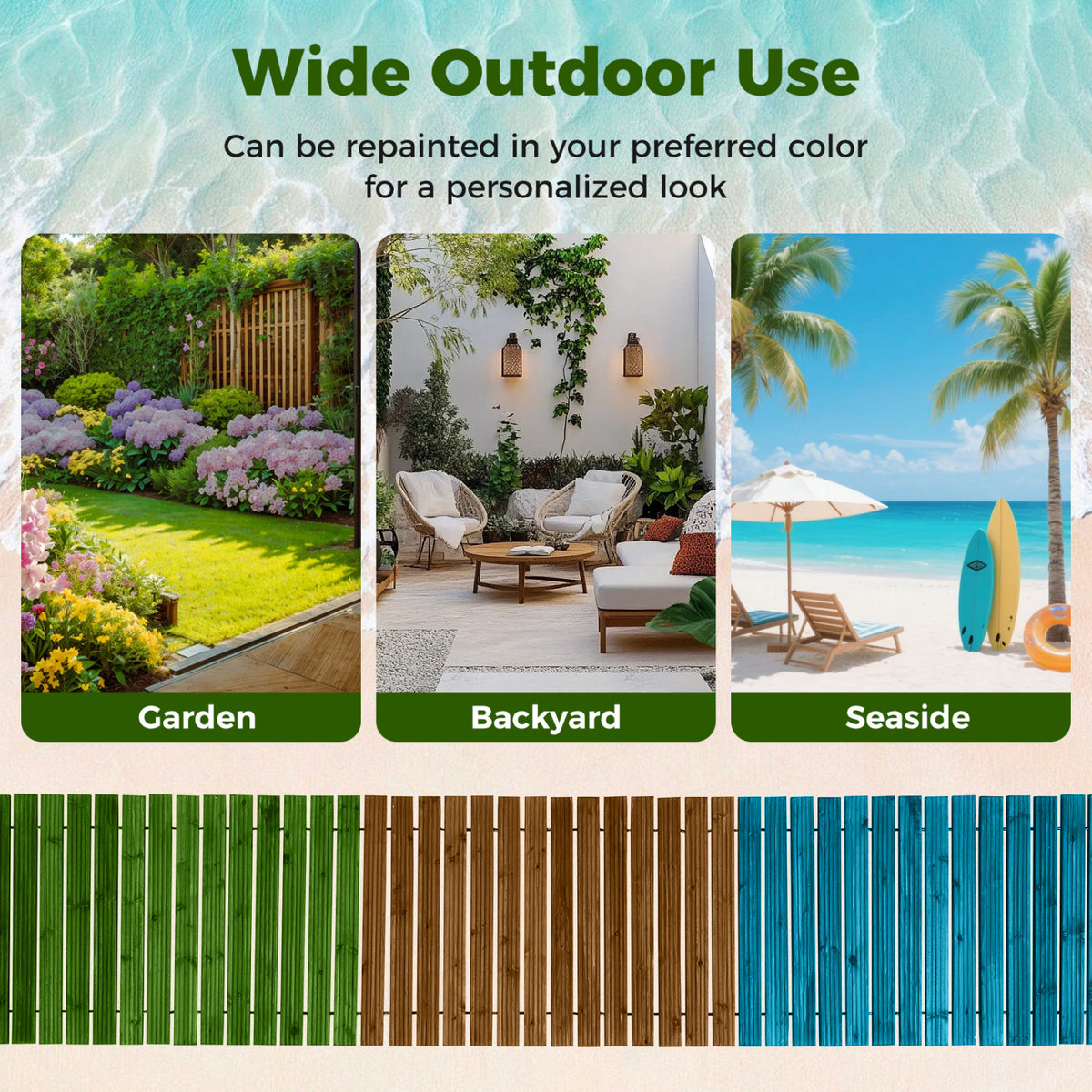 12 Ft Wooden Garden Pathway, 22 in Wide, Brown Decorative Fencing & Flooring at Gallery Canada