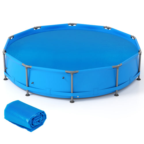 12 Feet Round Solar Pool Cover, 12 Mil, Blue